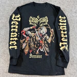 Leviathan Verräter Shirt Mens Black Graphic Long Sleeve Metal Band Tee Small